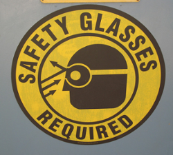 Safety Glasses Required during home renovation